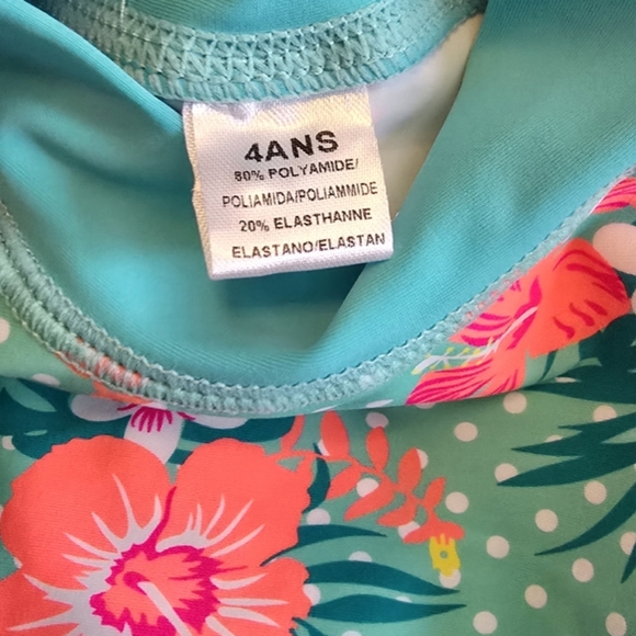 🆕️TFJH E Girls Long Sleeve Swimsuits Skirt 2-Pieces Rash Guard Set Size 4T - Picture 2 of 4